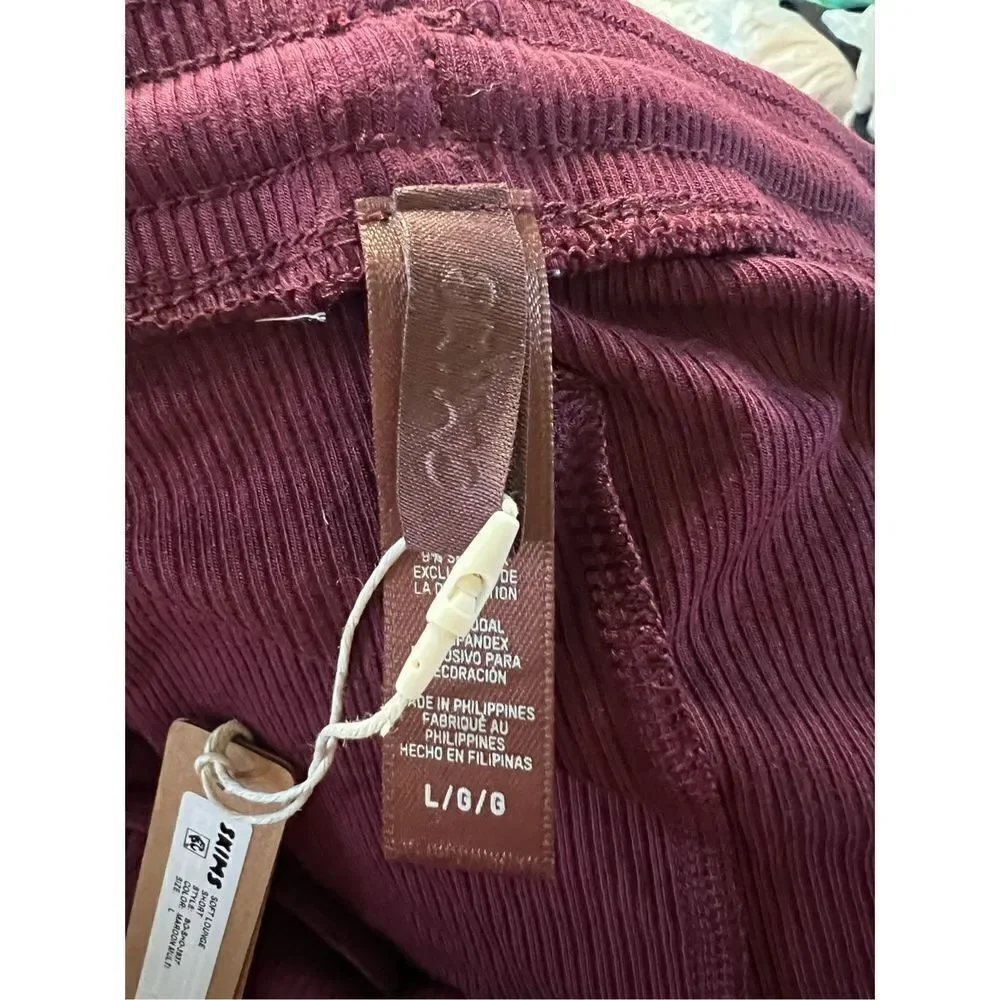 Skims Women's Maroon Wine Soft Lounge Boxer Short Size Large NWT - Picture 3 of 5
